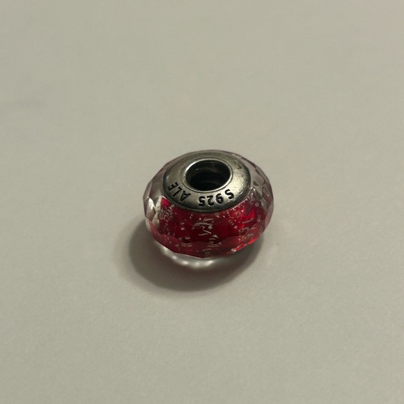 Pandora Red Shimmer Murano Glass & SS .925 Charm 791654 - Picture 6 of 6